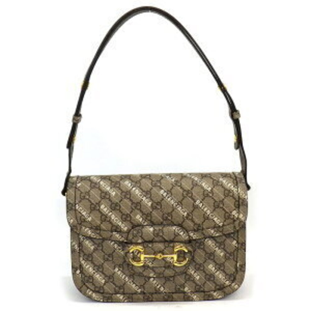 Gucci Balenciaga Hacker Project Horsebit Bag Beige Ebony GG Supreme